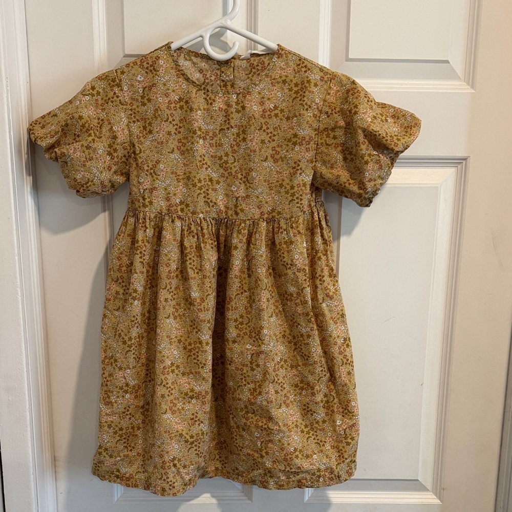 H&M Floral Kids Dress in Brown and Cream